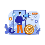 black and white illustration marketing business logo (2)