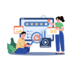 black and white illustration marketing business logo (4)