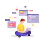 black and white illustration marketing business logo (6)